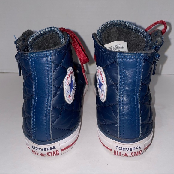 Converse Youth Size 13 Chuck Taylor All Star High Top Navy Blue Quilted Zipper - Picture 4 of 9